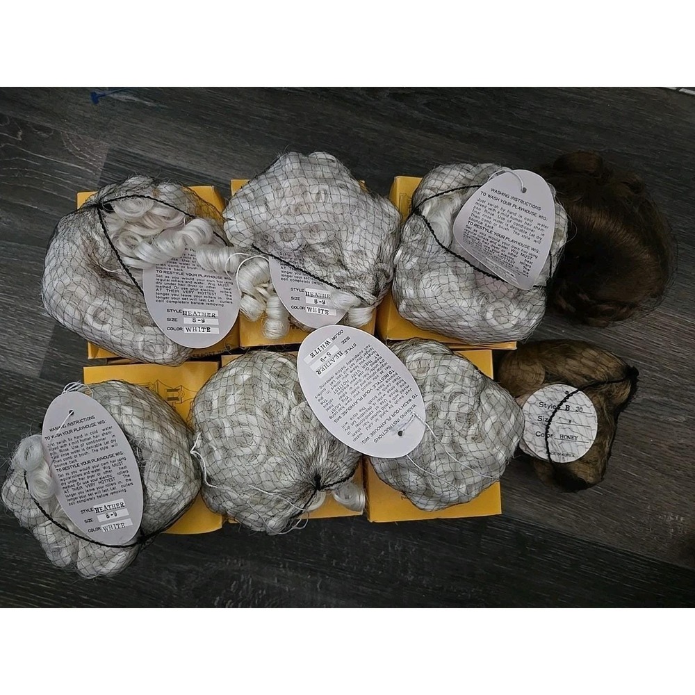Doll Wigs Lot Of 8. All New. Playhouse Size 8/9 Heather White Honey Brown